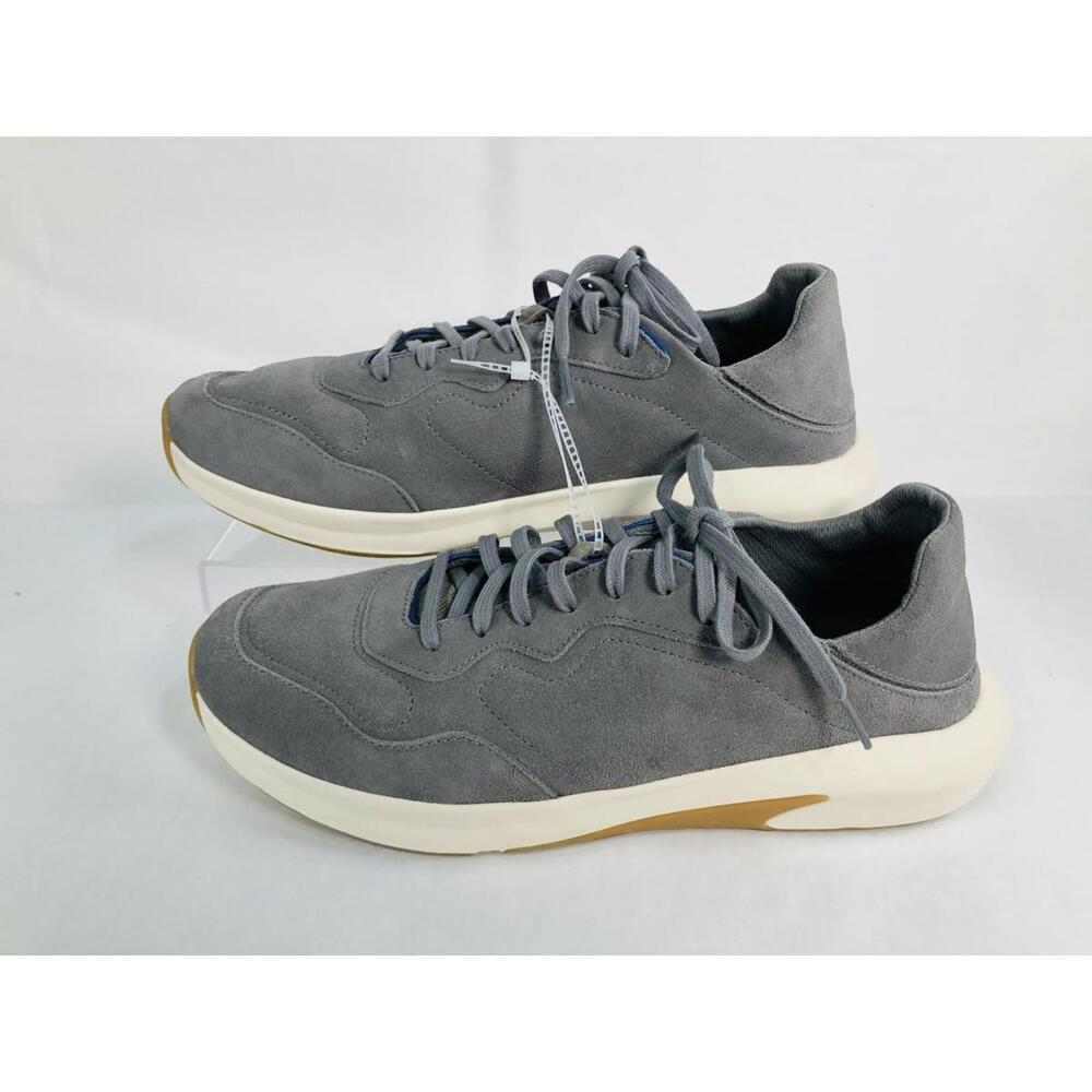 OluKai Koheo Men Size 12 Charcoal Gray Suede Collapsible Drop-In Heel Shoes $160